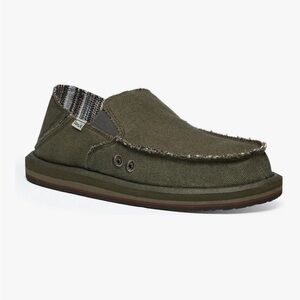 Sanuk Men's Vagabond ST Hemp Sidewalk Surfer Shoes Slip On Earth 10